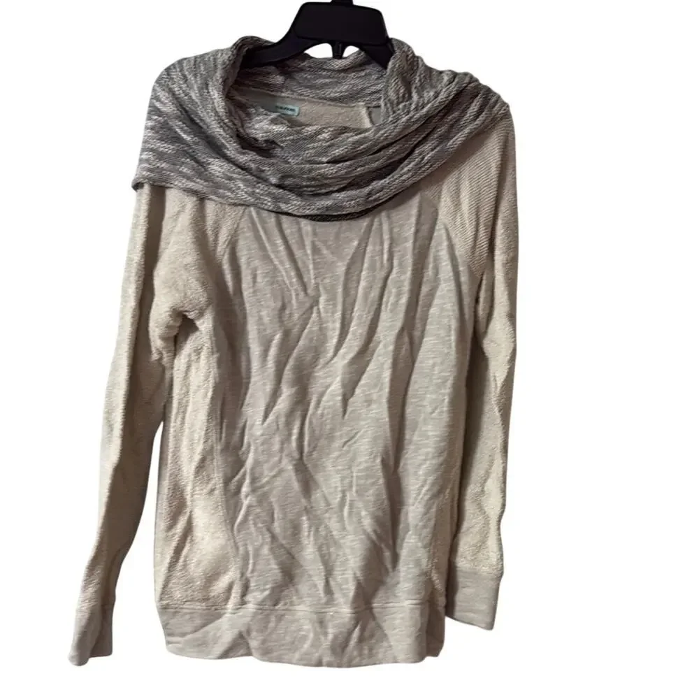 Maurices‎ Cream and Gray Cowl Neck Sweater Size Large